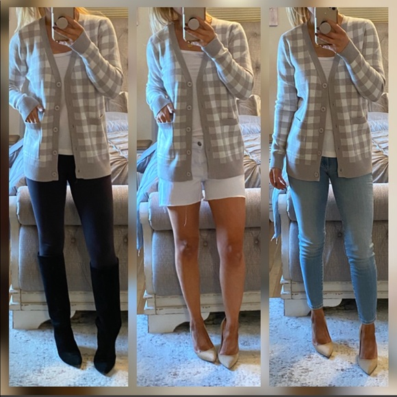 New Color ♥️Gingham pocket cardi sweater - Picture 6 of 13